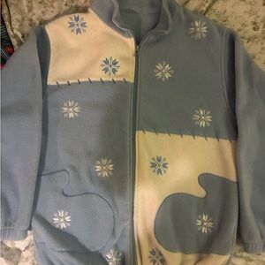 Northern Reflections Sky Blue and Cream Fleece Jacket